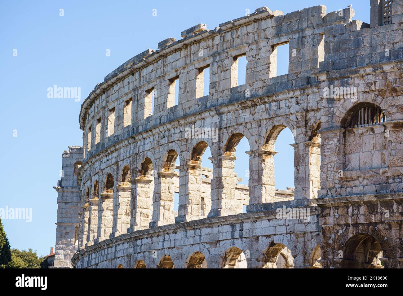 Pula, Croatia - September 2022 September 13: Pula is the city in Istria region, Croatia and is known for Pula Arena Stock Photo