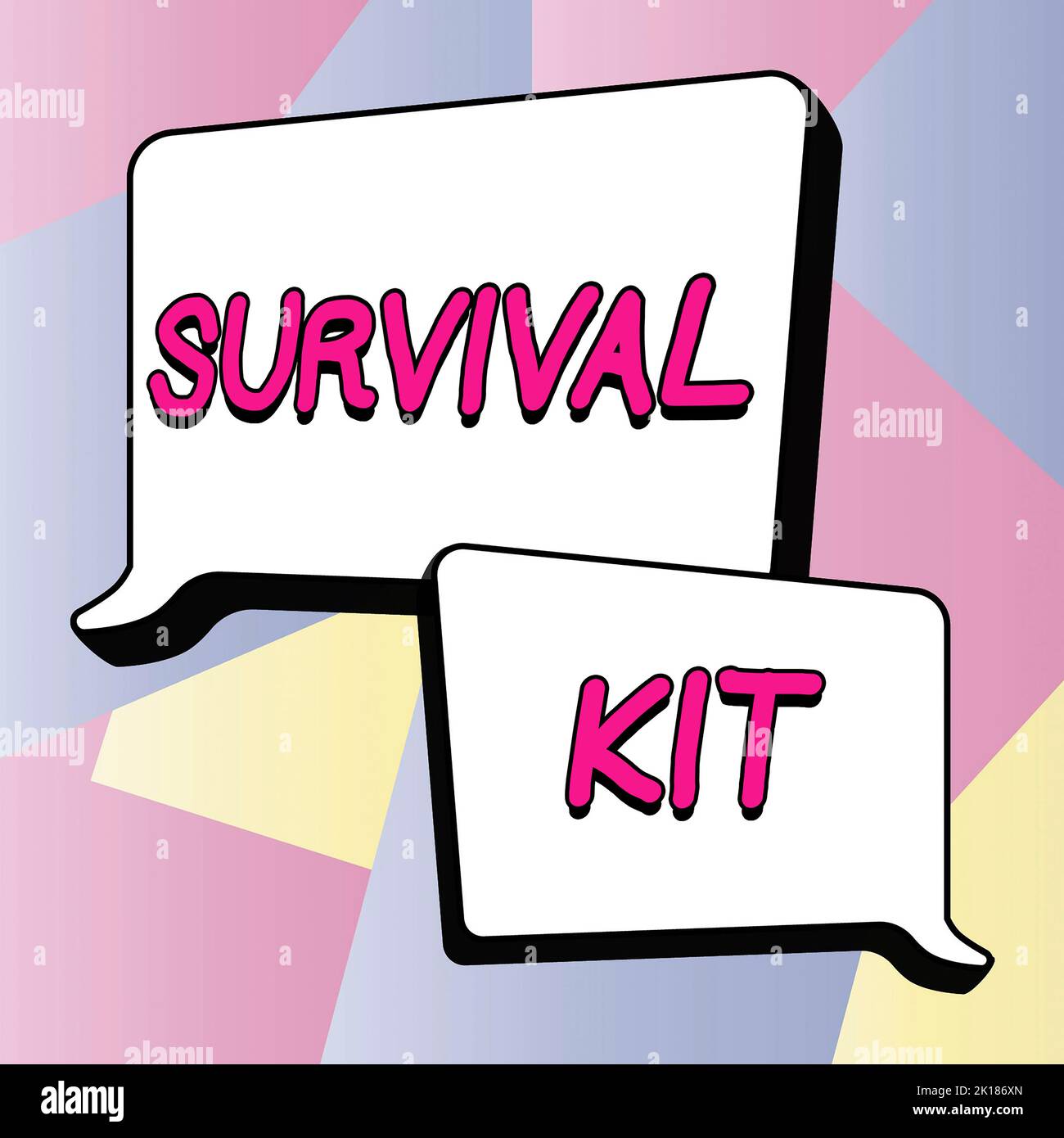 Sign displaying Survival Kit, Concept meaning Emergency Equipment  Collection of items to help someone Stock Photo - Alamy