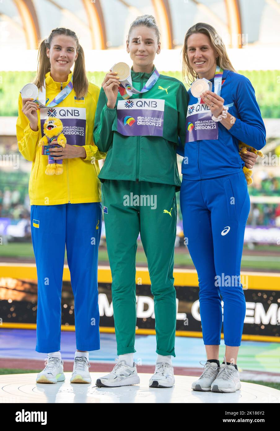 Yaroslava Mahuchikh, Eleanor Patterson and Elena Vallortigara in the