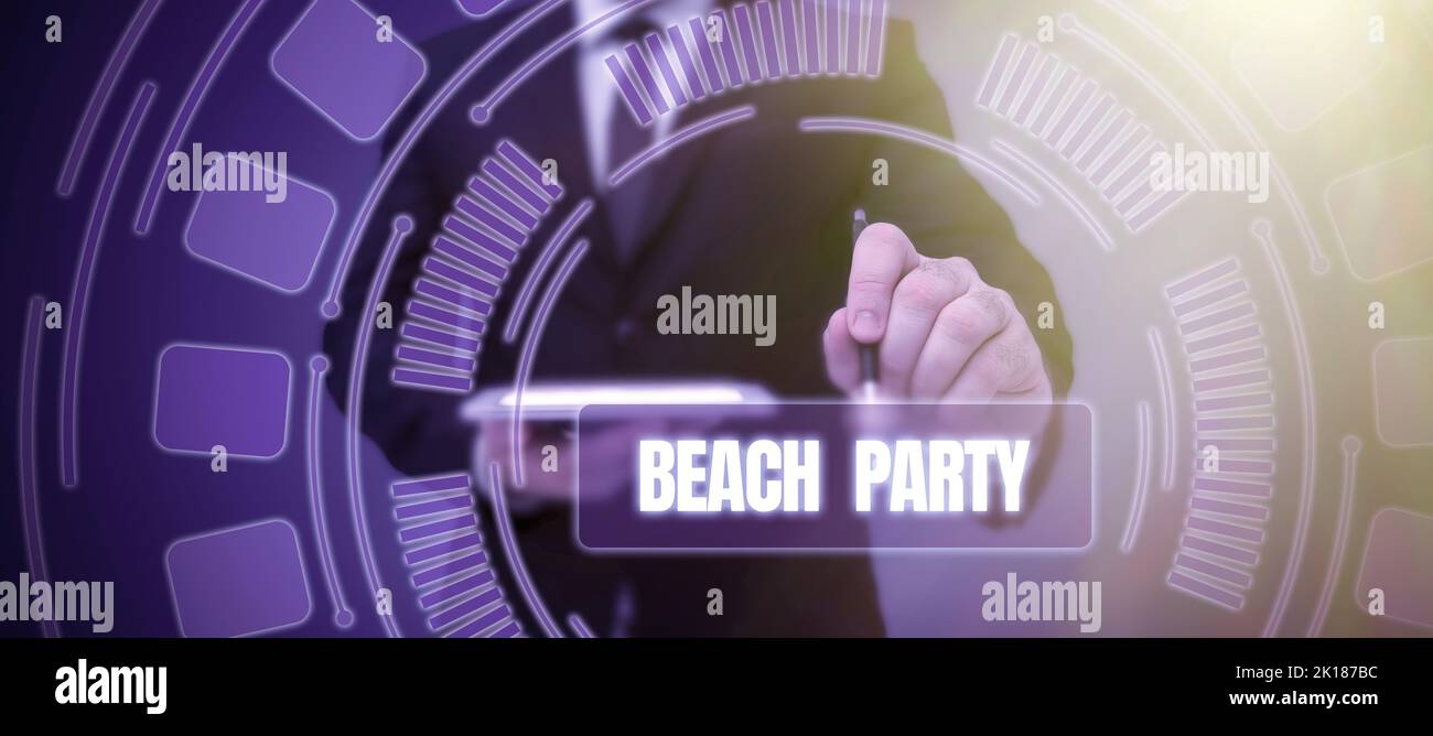 Text showing inspiration Beach Party. Word Written on small or big ...