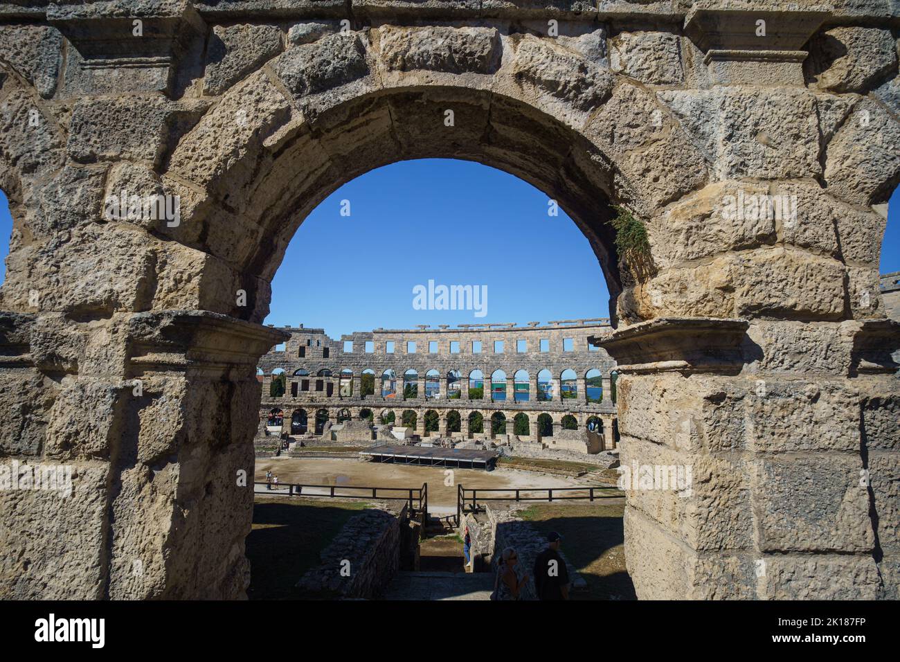 Pula, Croatia - September 2022 September 13: Pula is the city in Istria region, Croatia and is known for Pula Arena Stock Photo