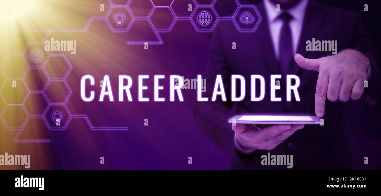 Inspiration showing sign Career Ladder. Word Written on Job Promotion