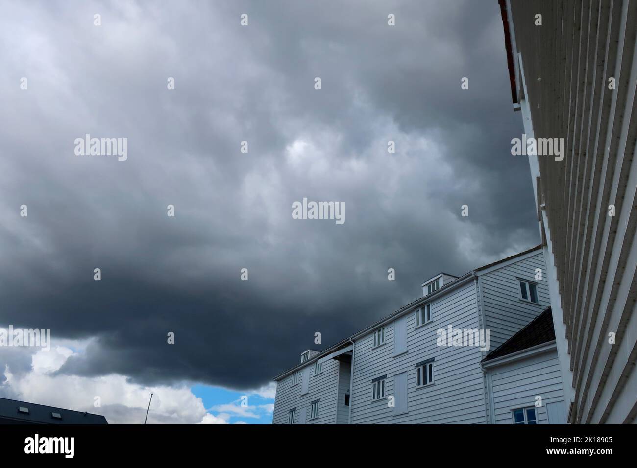 Woodbridge, Suffolk, UK - 16 September 2022 : Storm clouds over the Tide Mill. Stock Photo