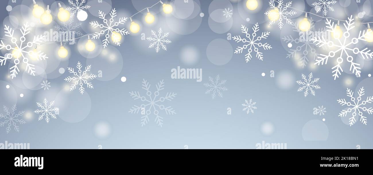 winter snowflakes shape - snow design element - christmas snowfall happy new year theme template Stock Photo