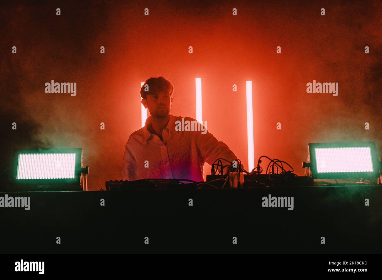 Bern, Switzerland. 15th Sep, 2022. Musician and electronic music producer Liam Mour performs a
