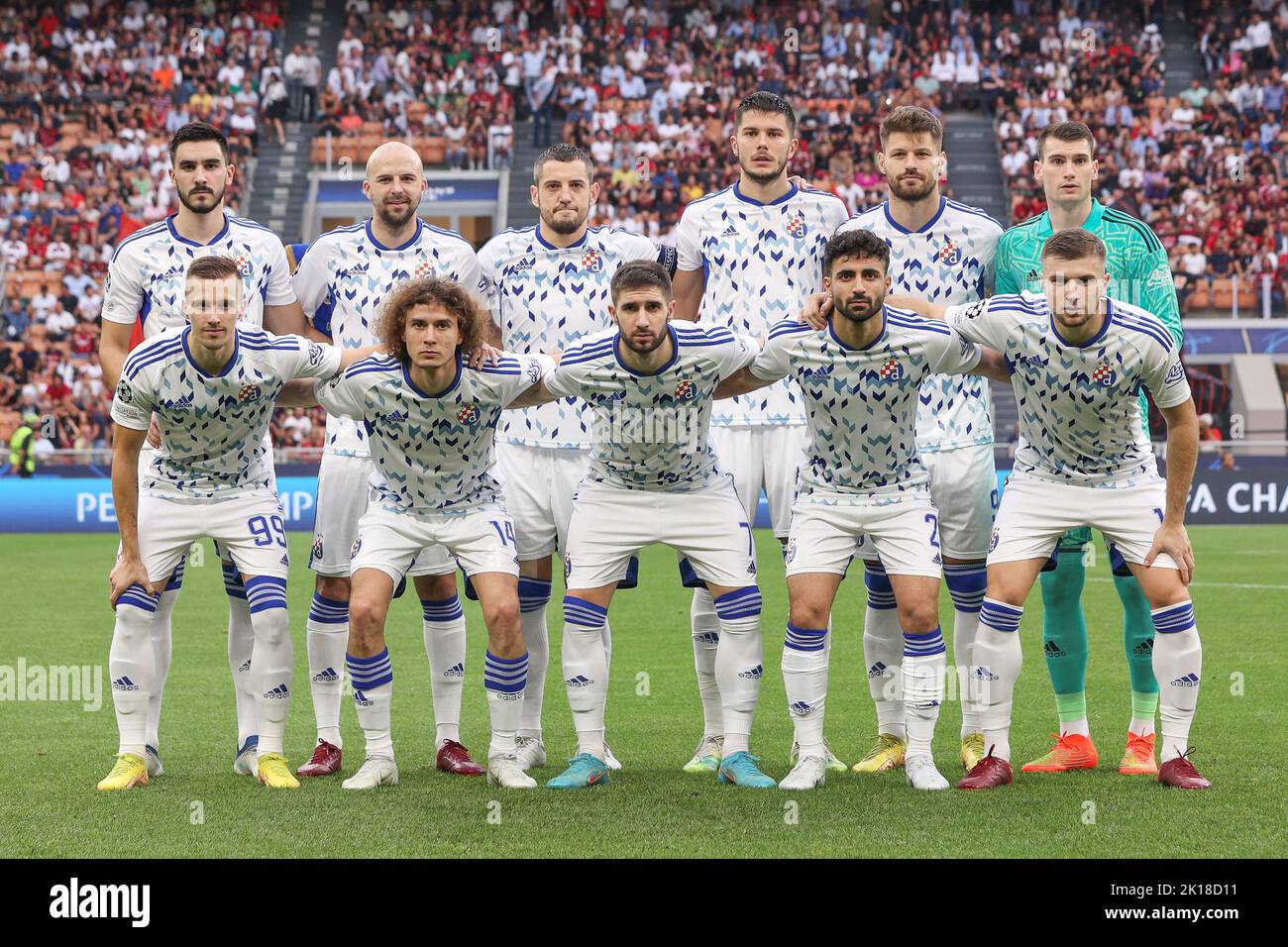 Italy Milan Sept 14 2022 Dinamo Zagreb s Starting Line Up In Center Italy Milan Sept 14 2022 Dinamo Zagreb s Starting Line Up In Center