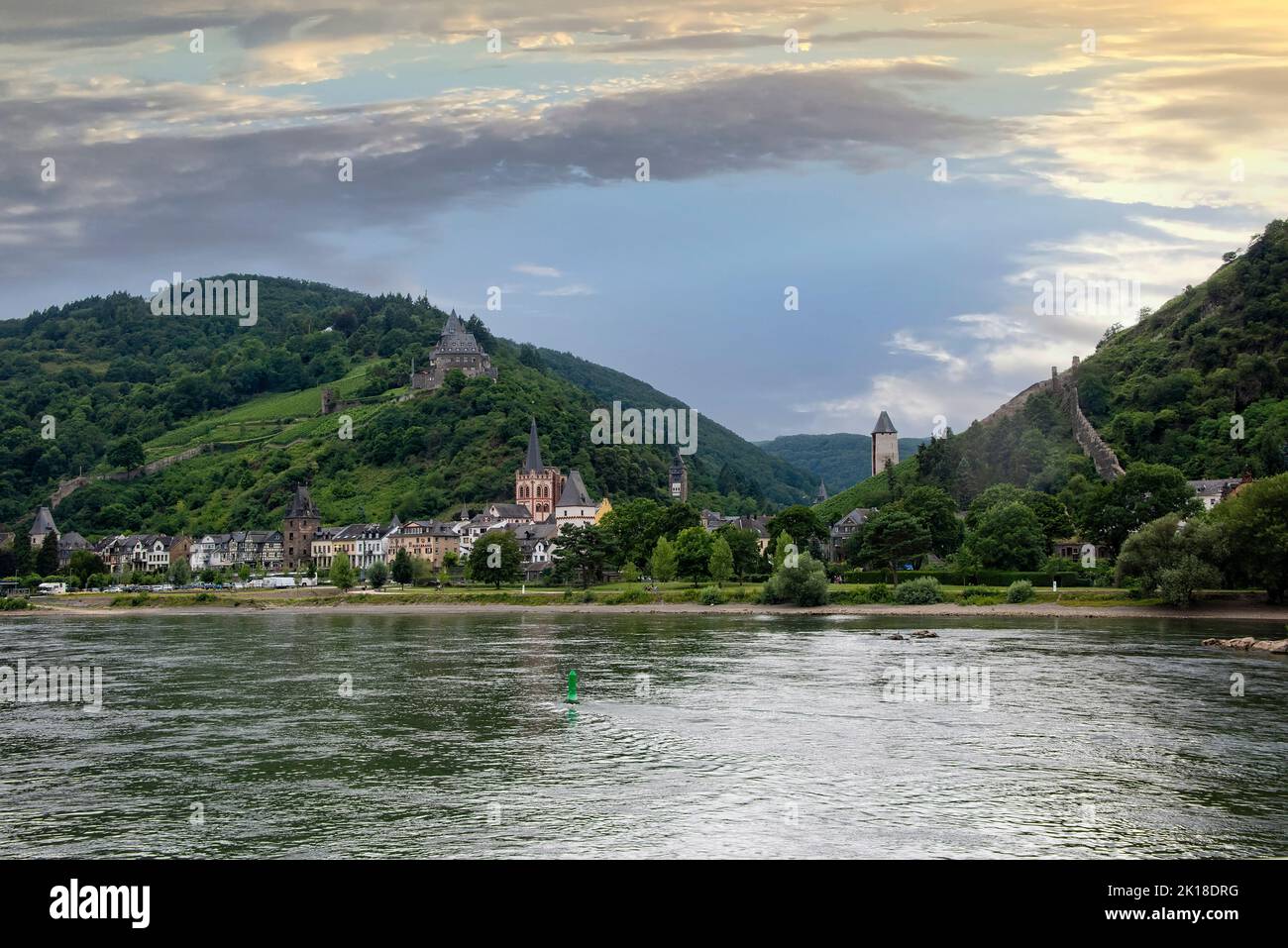 Bacharach, Germany - July 16, 2017:  Bacharach is a small town in the Mainz-Bingen district in Rhineland-Palatinate, Germany. Stock Photo