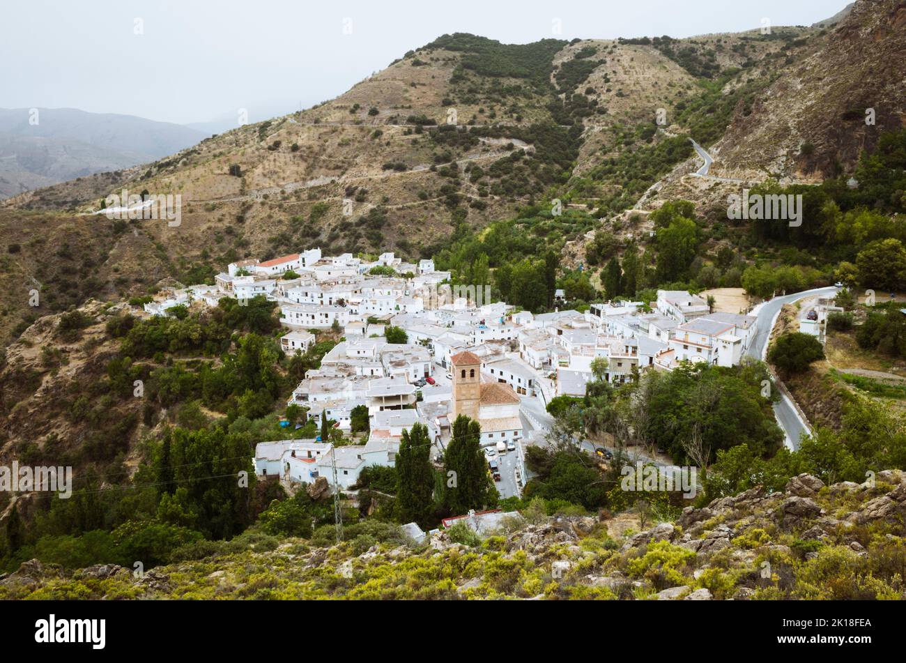 Castaras is a small whiwashed village in Las Alpujarras. Granada province, Andalusia, Spain Stock Photo