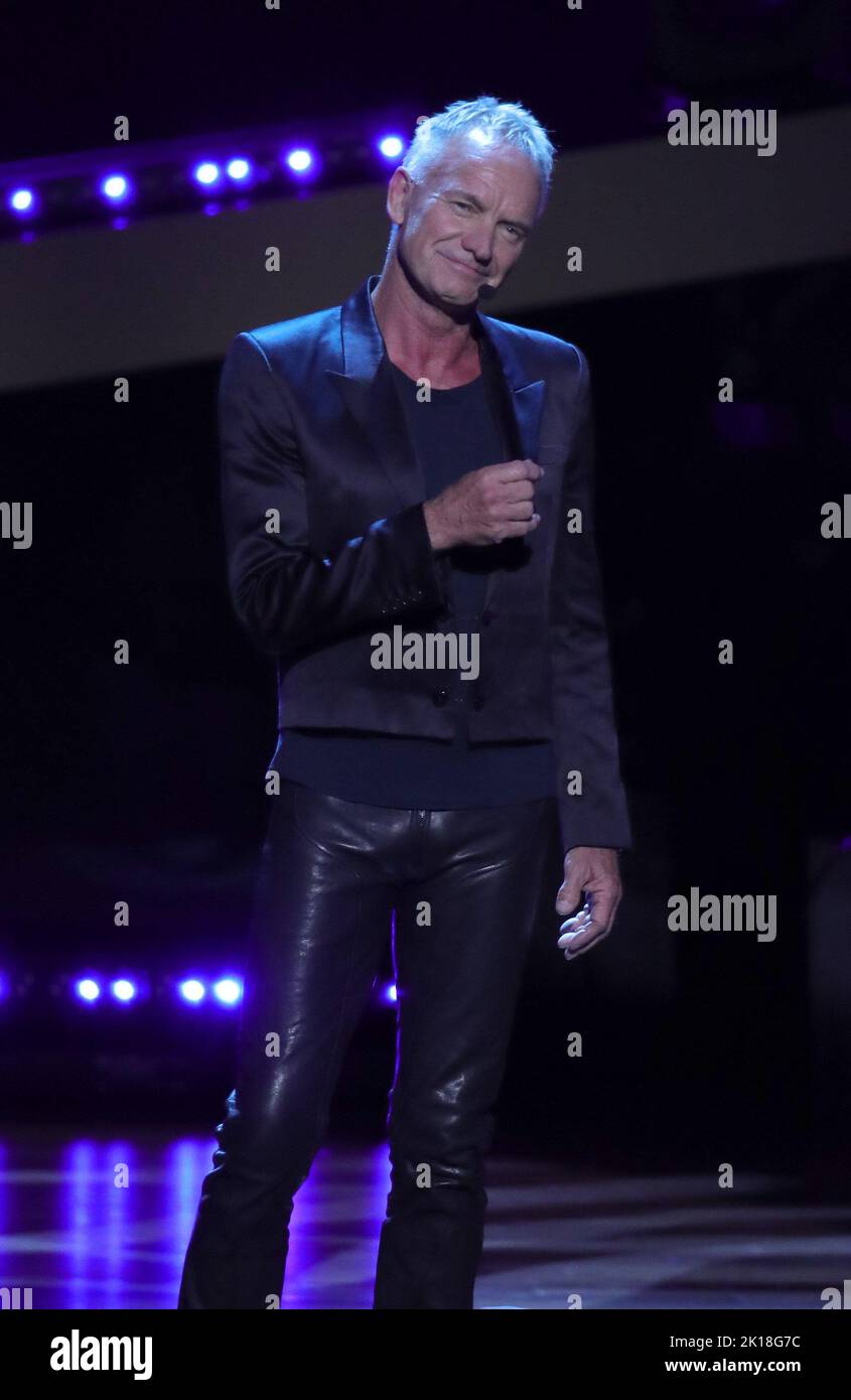 Sting on stage for CMT GIANTS: VINCE GILL Stage Show, Fisher Center for ...