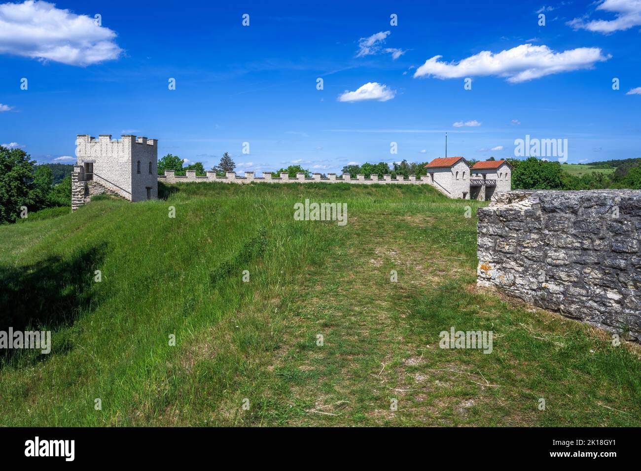 The Historic Roman Fort ruin Castra Vetoniana Stock Photo