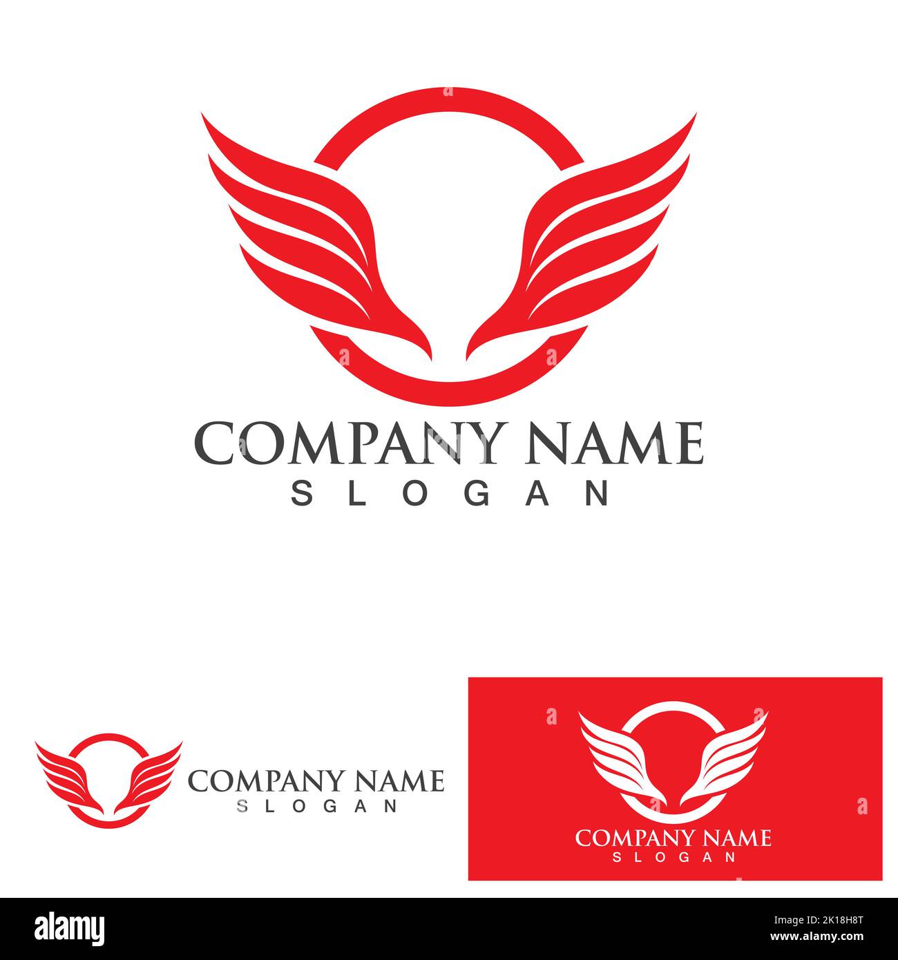 Wing red bird Logo Template vector Stock Vector Image & Art - Alamy