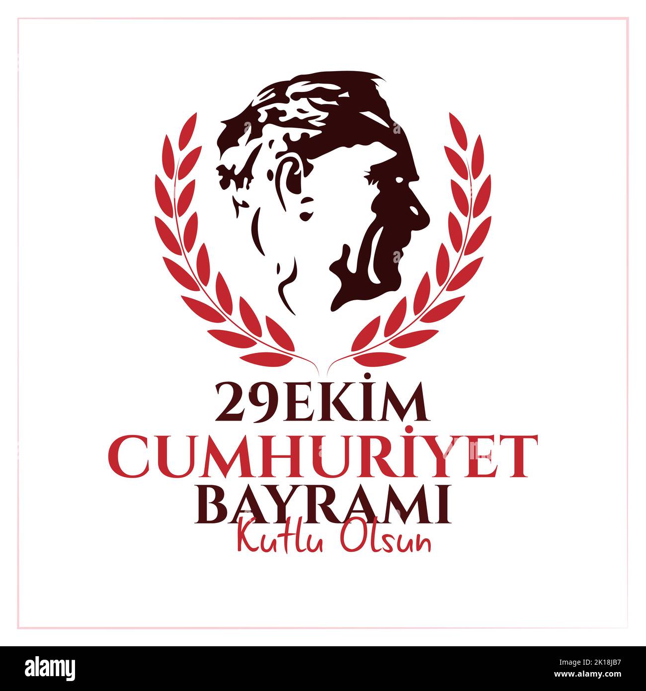 29 October Turkey Republic Day, happy holiday. Vector illustration. Turkish; 29 Ekim cumhuriyet bayrami kutlu olsun Stock Vector