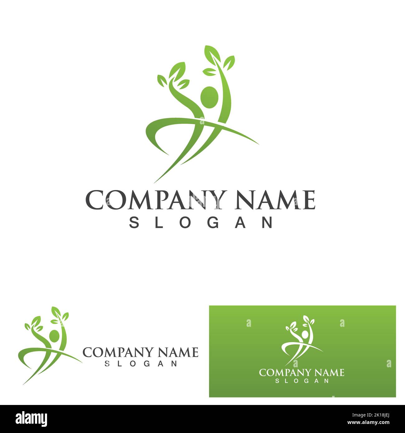 Health life people tree leaf green logo Stock Vector Image & Art - Alamy