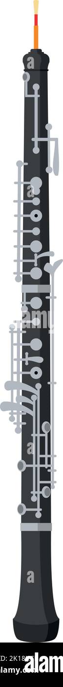 Vector illustration of an oboe in cartoon style isolated on white