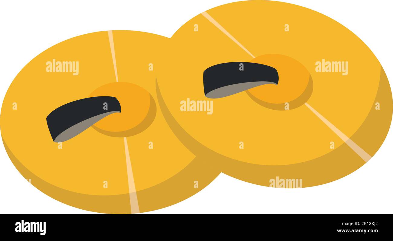 Vector illustration of cymbals in cartoon style isolated on white