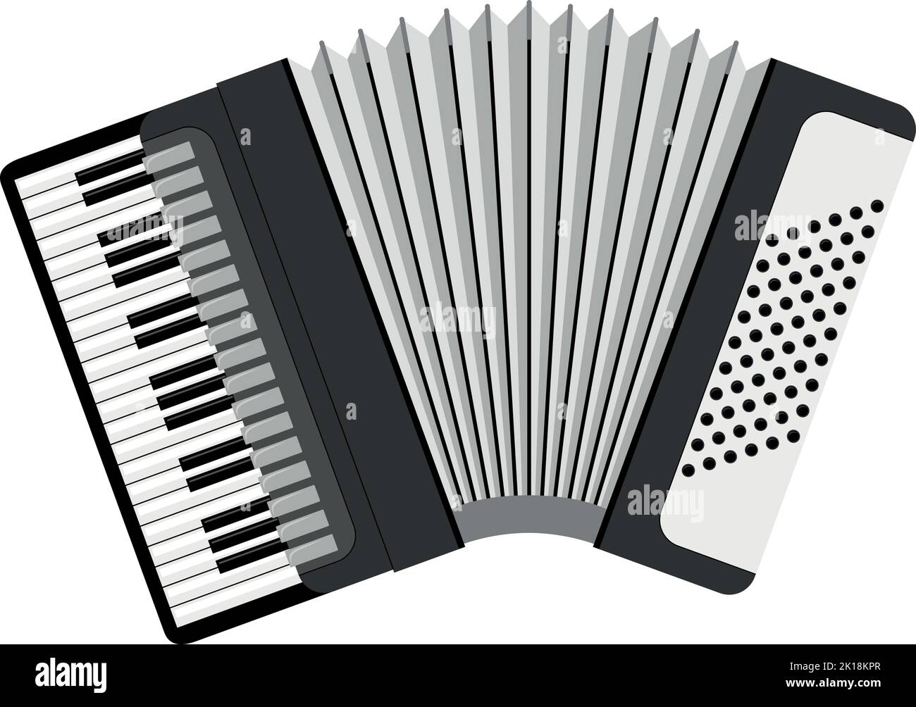 Vector illustration of an accordion in cartoon style isolated on white background Stock Vector