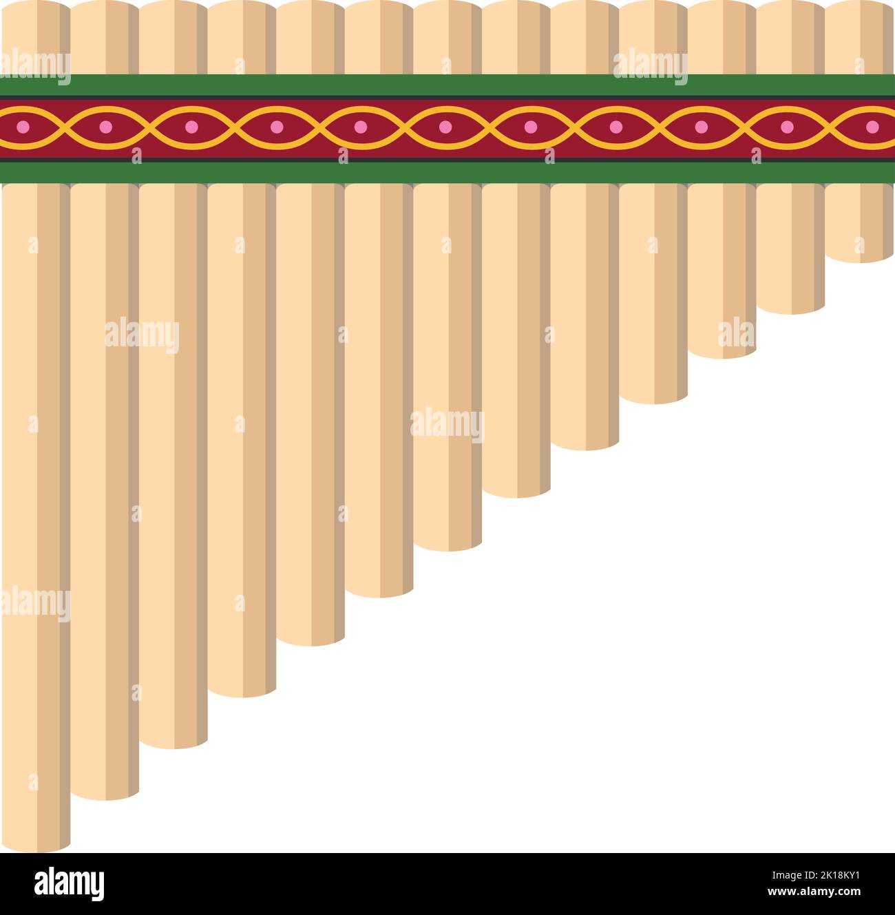 Vector illustration of a panpipe in cartoon style isolated on white ...