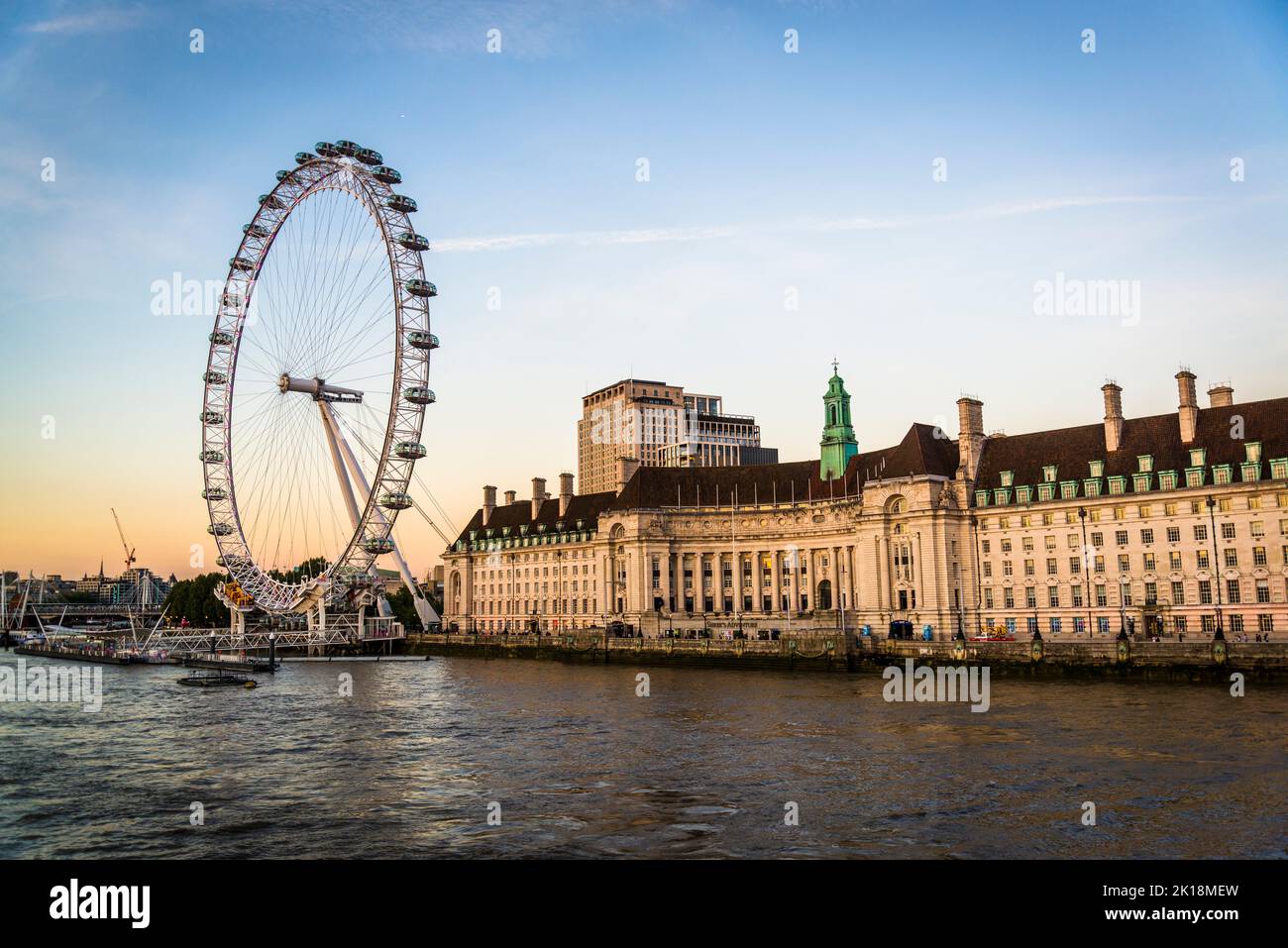 View of London Eye and County Hall, London, England, UK Stock Photo - Alamy