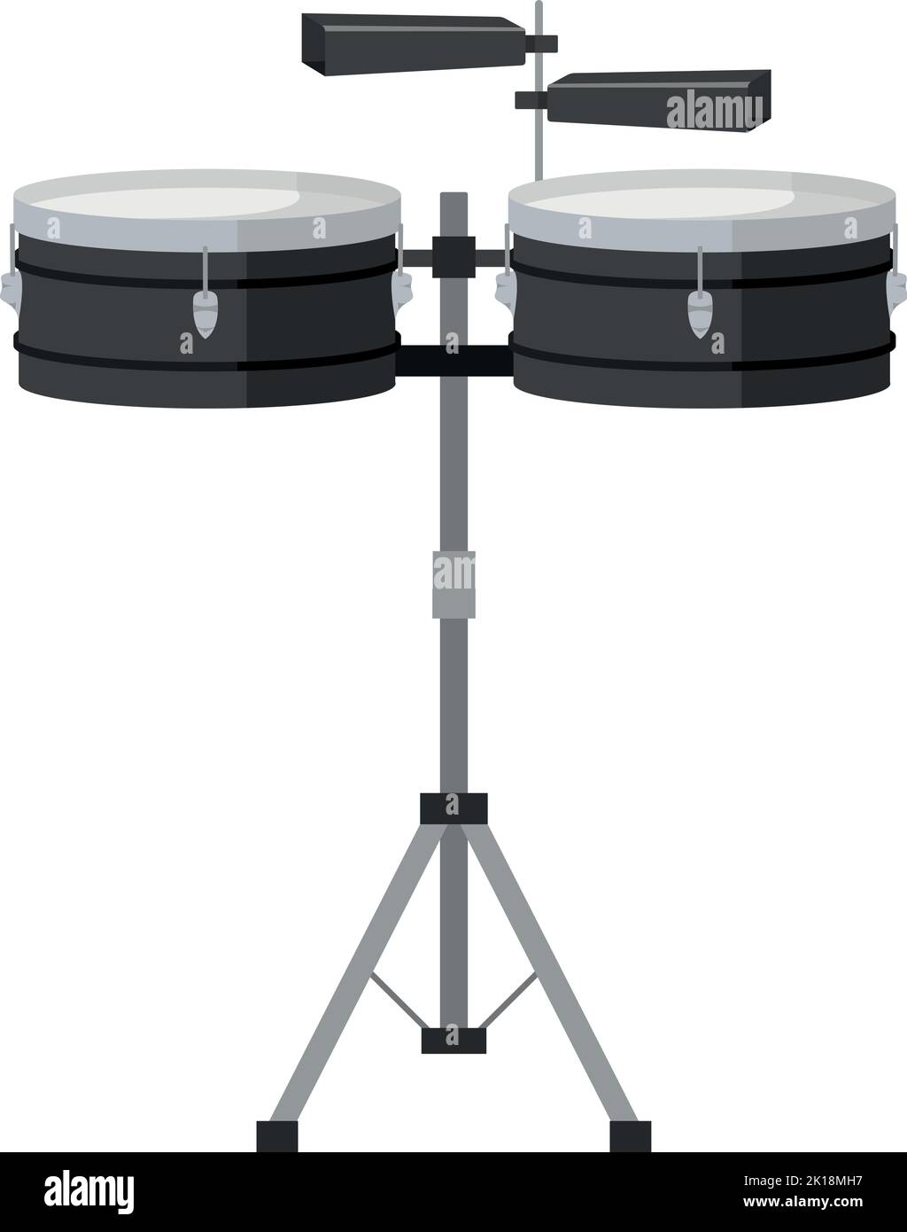 Vector illustration of timbales in cartoon style isolated on white background Stock Vector Image