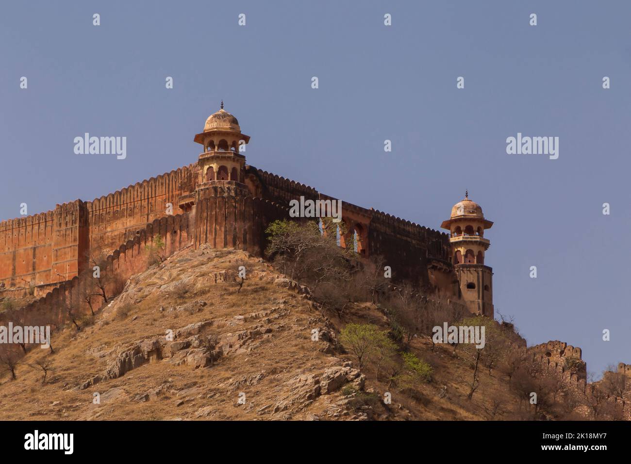outside view on Jaigarh Fort at Amer city in India Stock Photo