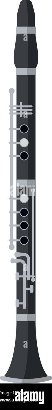 Vector illustration of a clarinet in cartoon style isolated on white