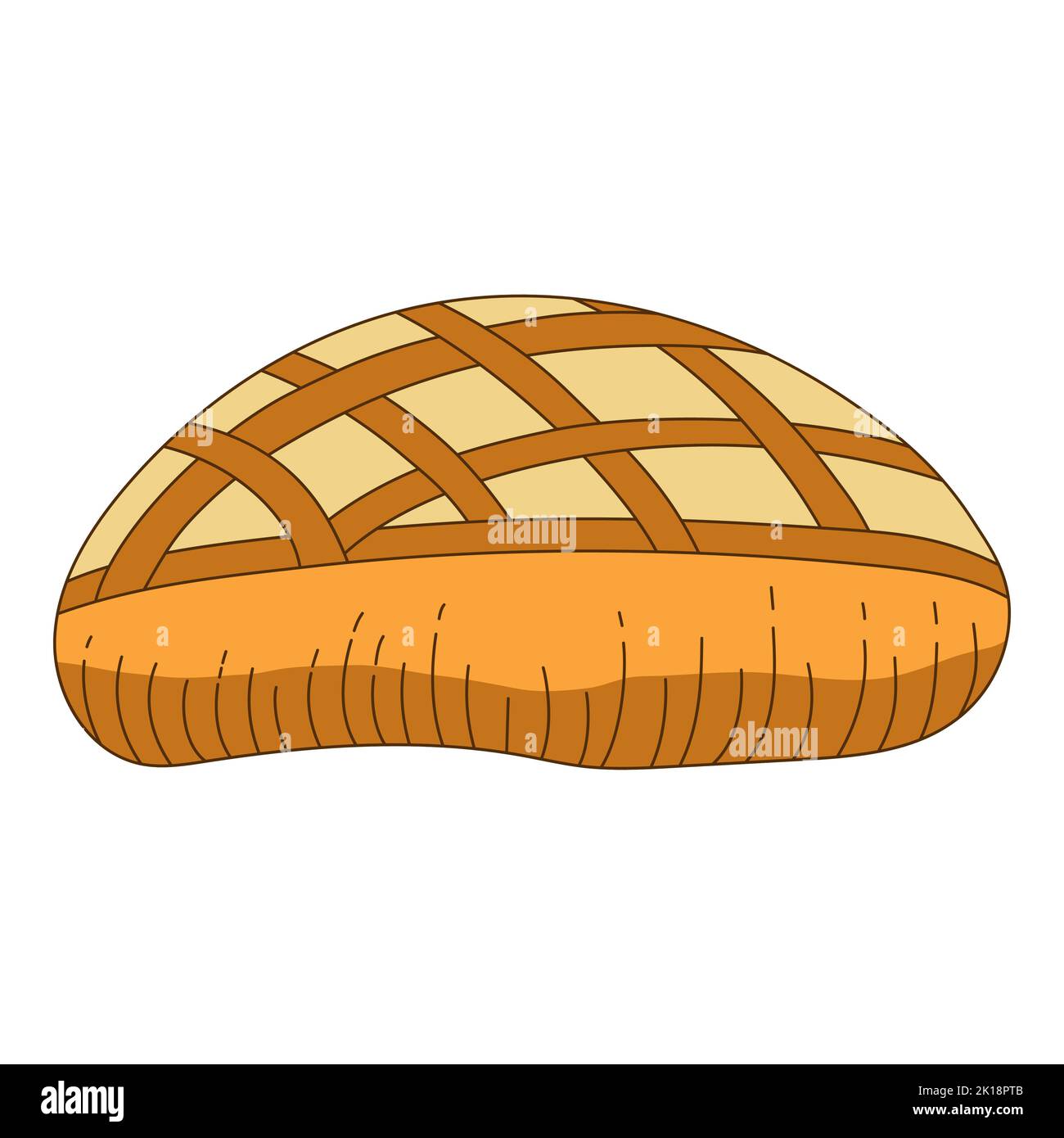 Round bread. Loaf of wheat and rye bread. Vector illustration for ...