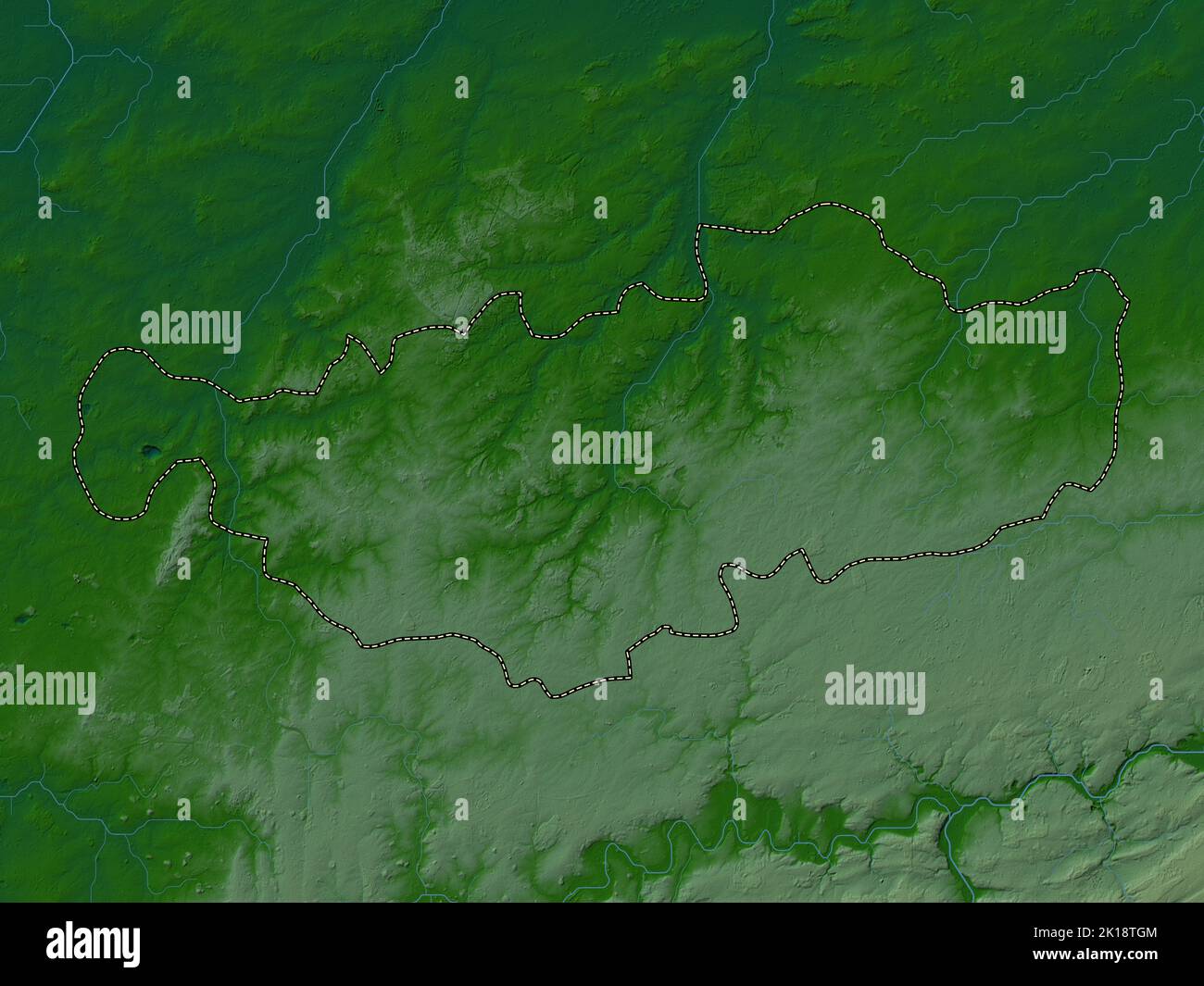 Brabant Wallon, province of Belgium. Colored elevation map with lakes ...