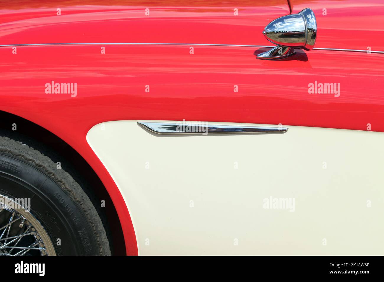 Sleek and stylish design on a classic car at a car rally in Saffron Walden, Essex, United Kingdom Stock Photo