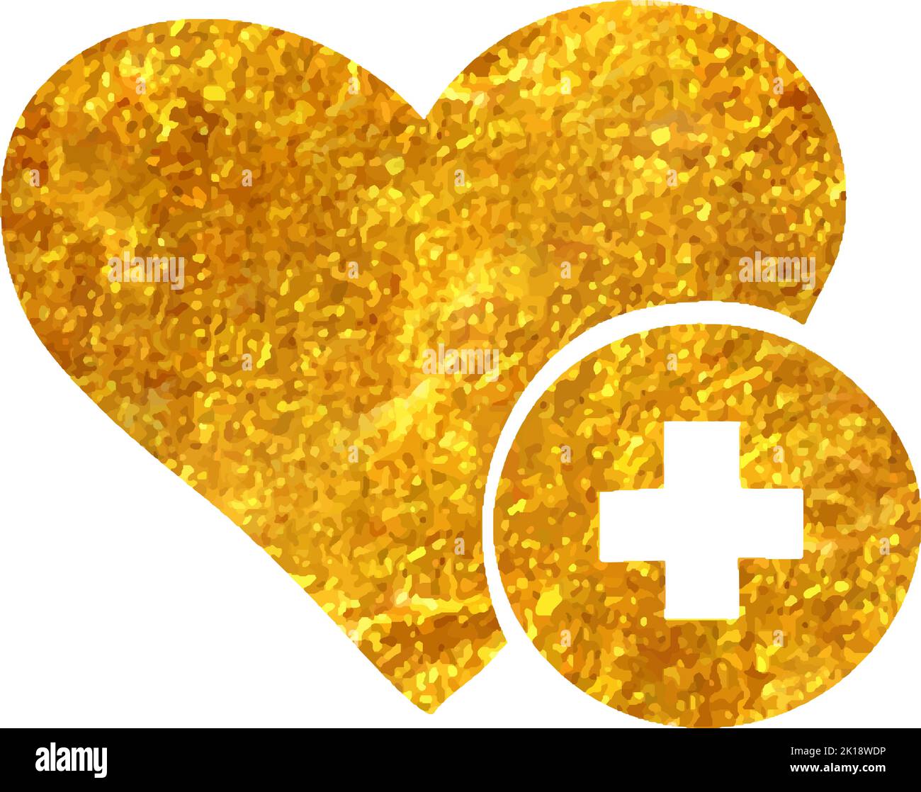 Hand drawn Favorite icon in gold foil texture vector illustration Stock ...