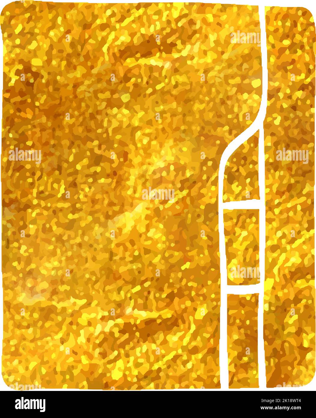 Hand drawn Folder icon in gold foil texture vector illustration Stock ...