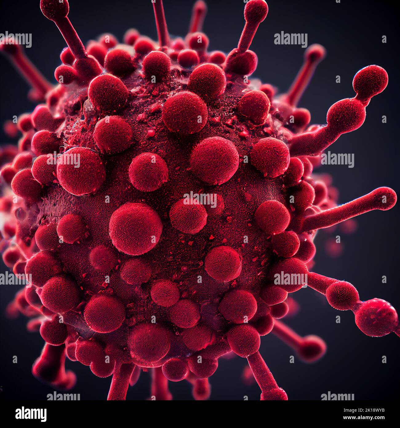 Abstract 3d microbe illustration. AI generated computer graphics. 3D rendering. Stock Photo