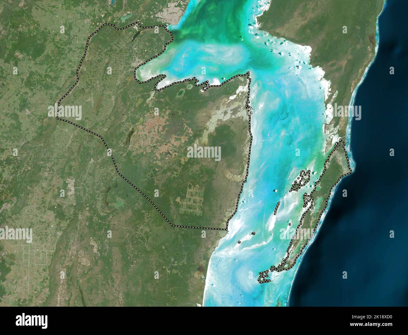 Corozal, district of Belize. Low resolution satellite map Stock Photo ...
