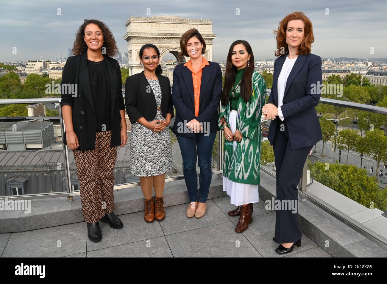 Souad Boutegrabet, CEO of Des Codeuses, Nupur Kohli, Dutch Founder and Director of NIIS Healthcare, Christel Heydemann, CEO of Orange, Nupur Kohli, Dutch Founder and Director of NIIS Healthcare and Anne-Laure de Chammard, CEO of Energy Solutions International, ENGIE, at the Women's Forum Rising Talents event in Paris, France on September 16, 2022. Photo by Laurent Zabulon/ABACAPRESS.COM Stock Photo