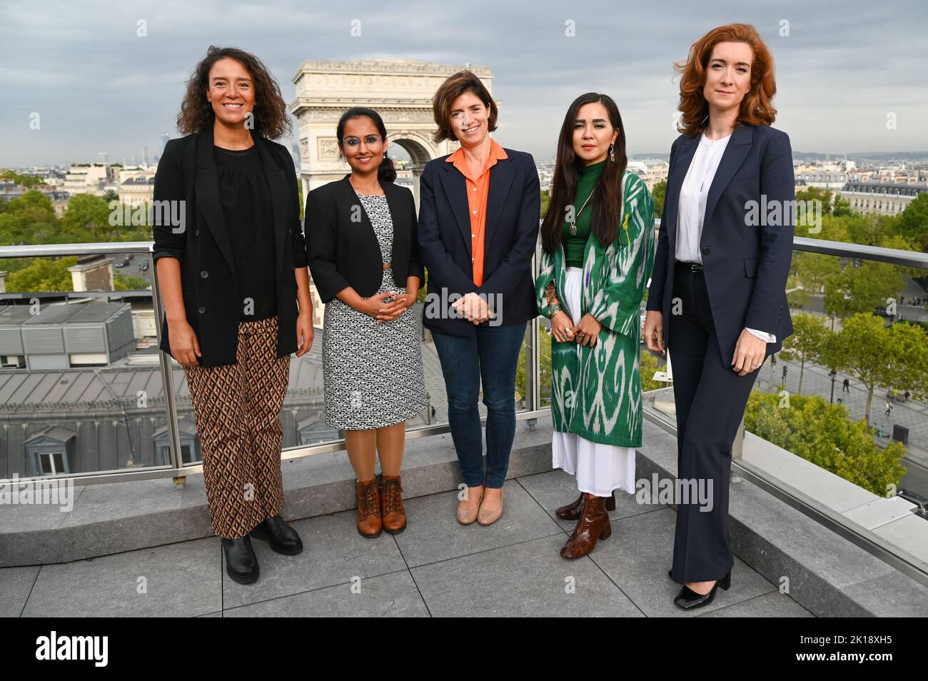 Souad Boutegrabet, CEO of Des Codeuses, Nupur Kohli, Dutch Founder and Director of NIIS Healthcare, Christel Heydemann, CEO of Orange, Nupur Kohli, Dutch Founder and Director of NIIS Healthcare and Anne-Laure de Chammard, CEO of Energy Solutions International, ENGIE, at the Women's Forum Rising Talents event in Paris, France on September 16, 2022. Photo by Laurent Zabulon/ABACAPRESS.COM Stock Photo