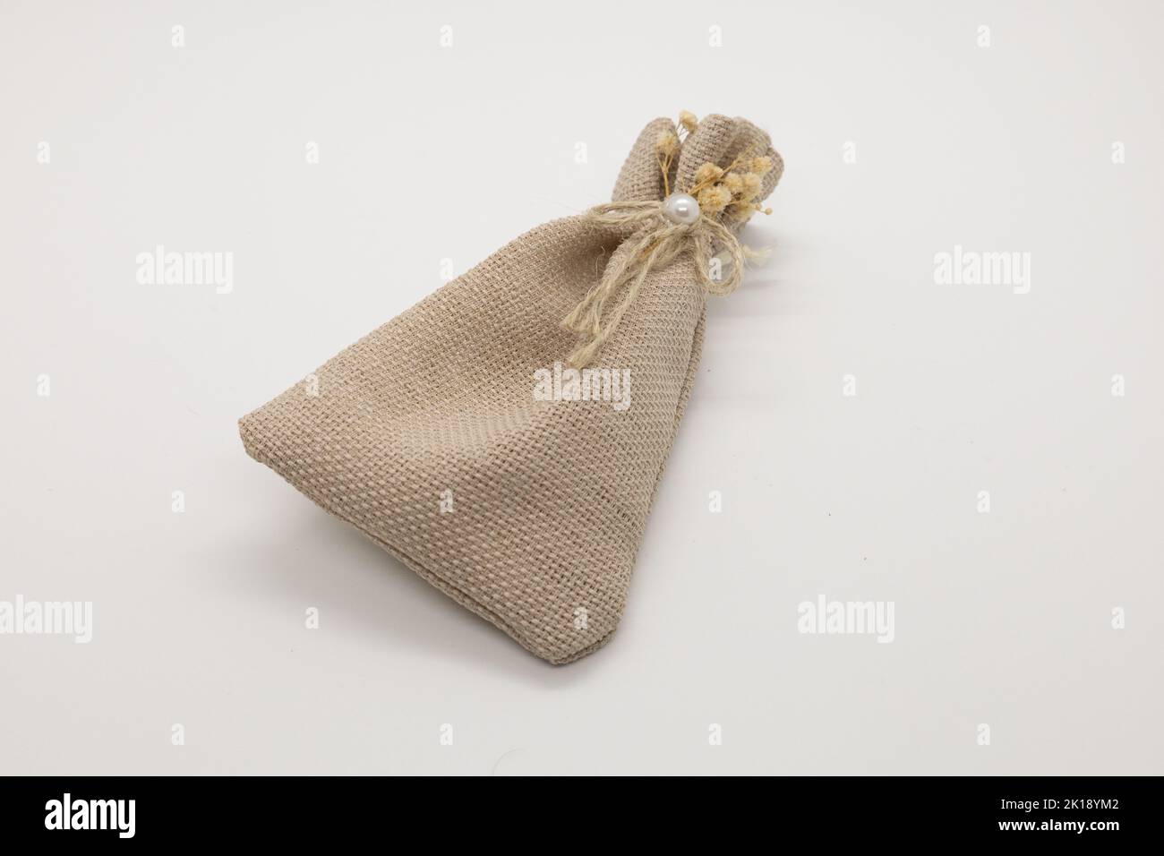 Gift pouch isolated on white background. Stock Photo