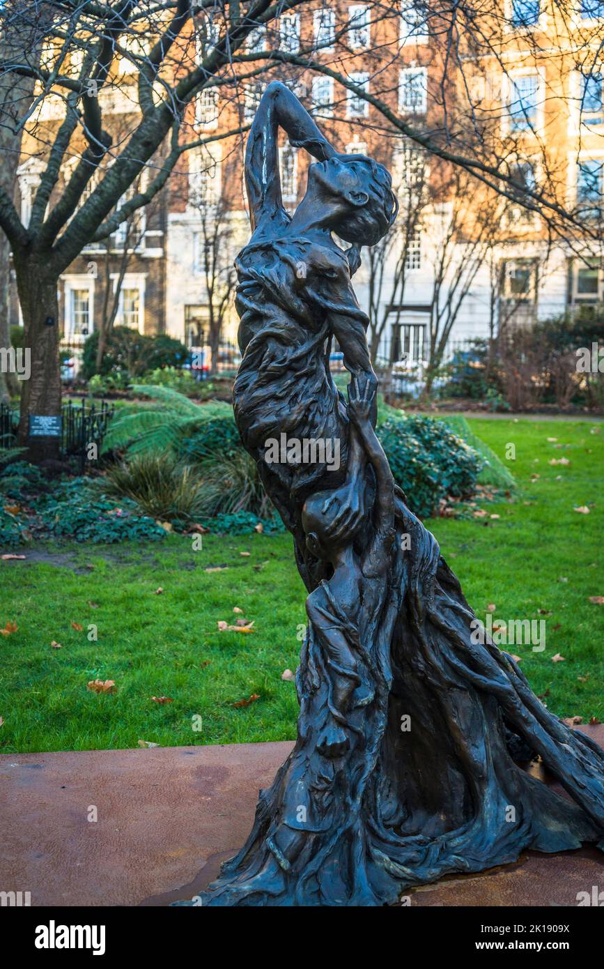 Mother and Child Sculpture in St James's Square Garden in the upmarket ...