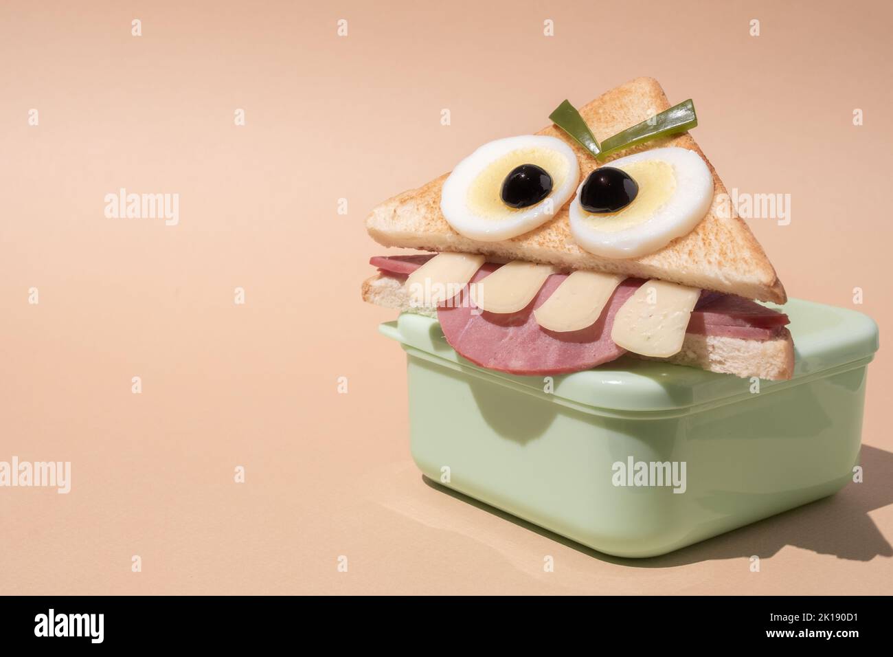 Fun Halloween monster sandwich Stock Photo