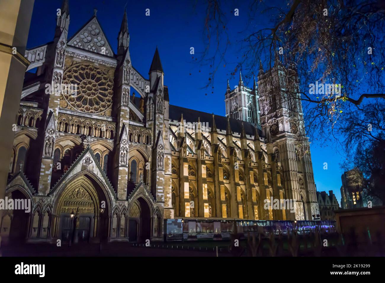 Westminster Abbey at nigh,  City of Westminster, London, England, UK Stock Photo