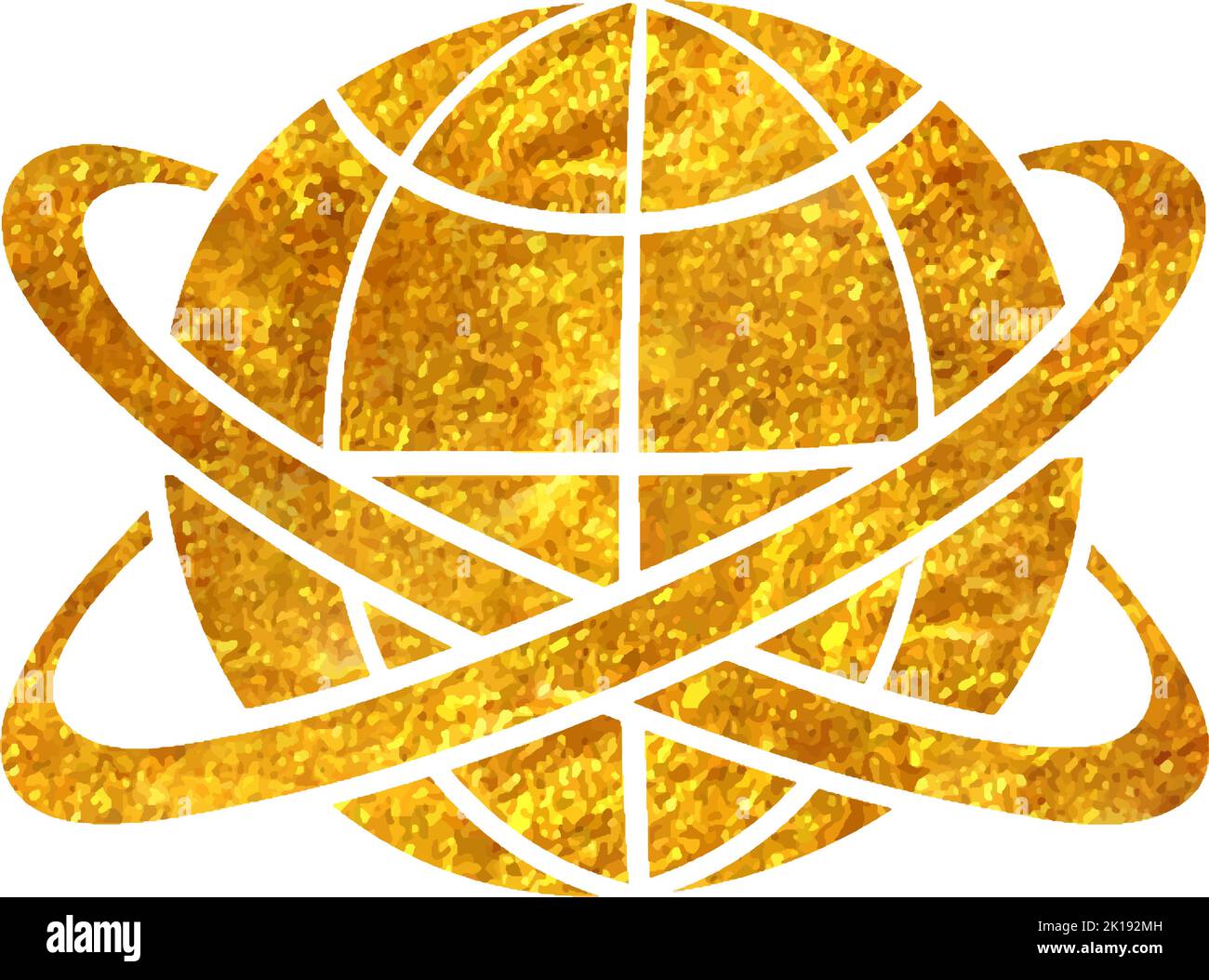 Hand drawn Network icon in gold foil texture vector illustration Stock ...