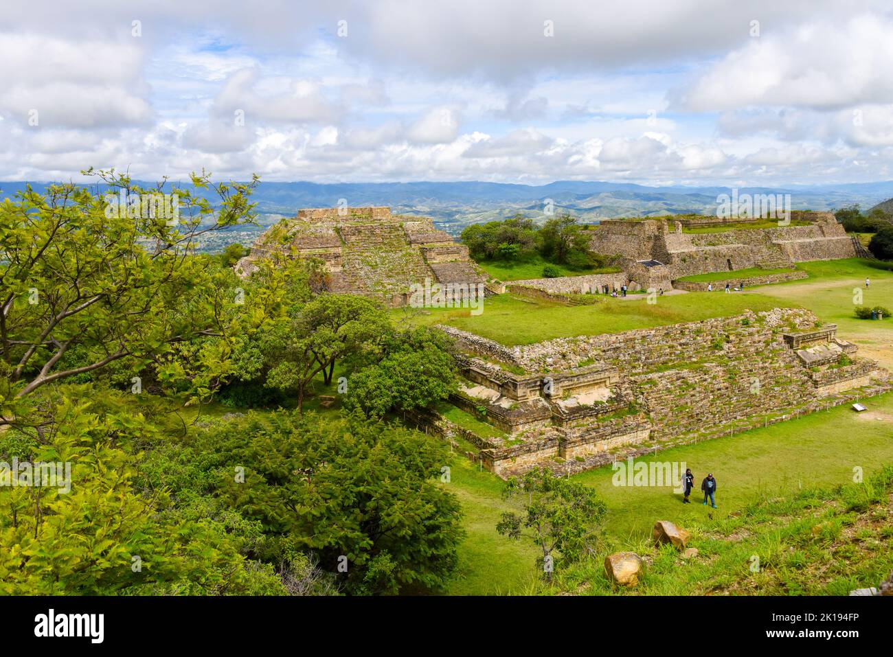 Zapotec pyramid, view from the South platform, Monte Alban