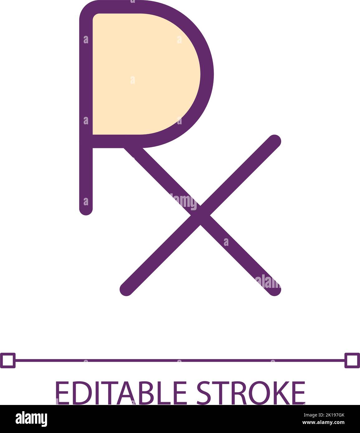 Prescription symbol pixel perfect RGB color ui icon Stock Vector Image