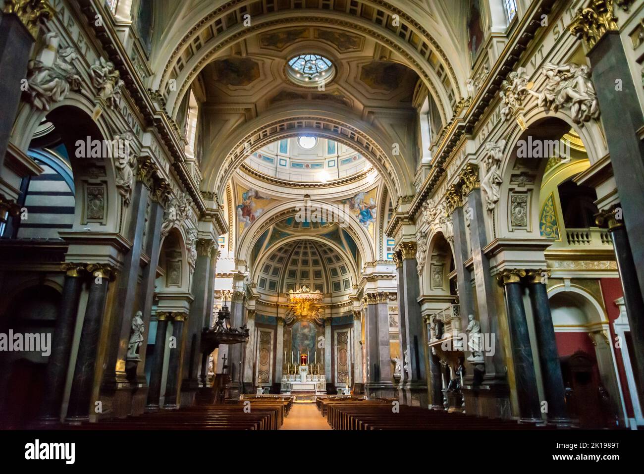 Brompton Oratory, a large neo-classical Roman Catholic church in the Knightsbridge, London, England, UK Stock Photo