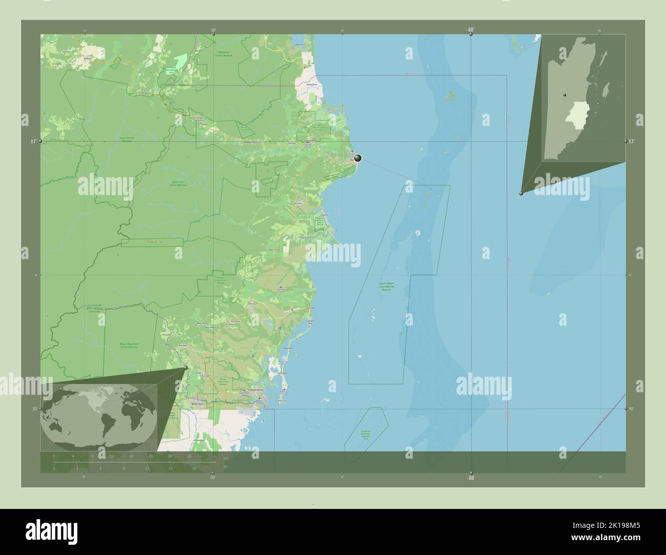 Stann creek belize district map hi-res stock photography and images - Alamy