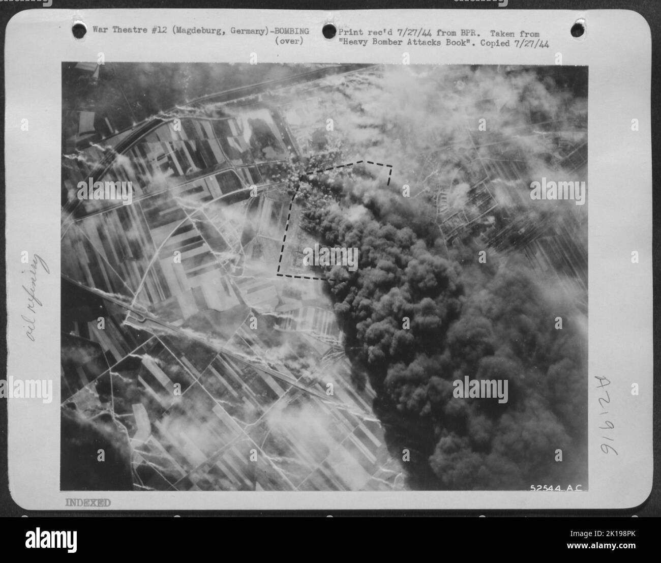 Magdeburg Rothensee Synthetic oil works under attack. Stock Photo