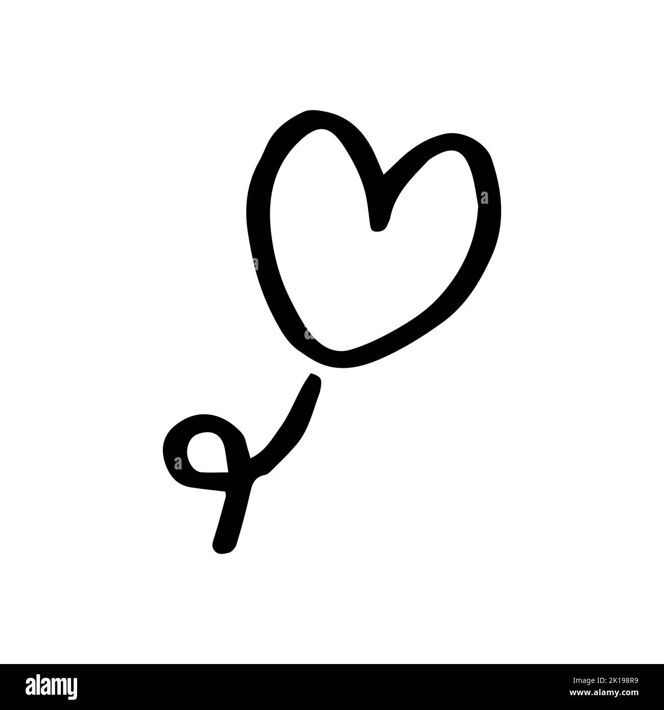 Vector black hand drawn heart icon Stock Vector Image & Art - Alamy