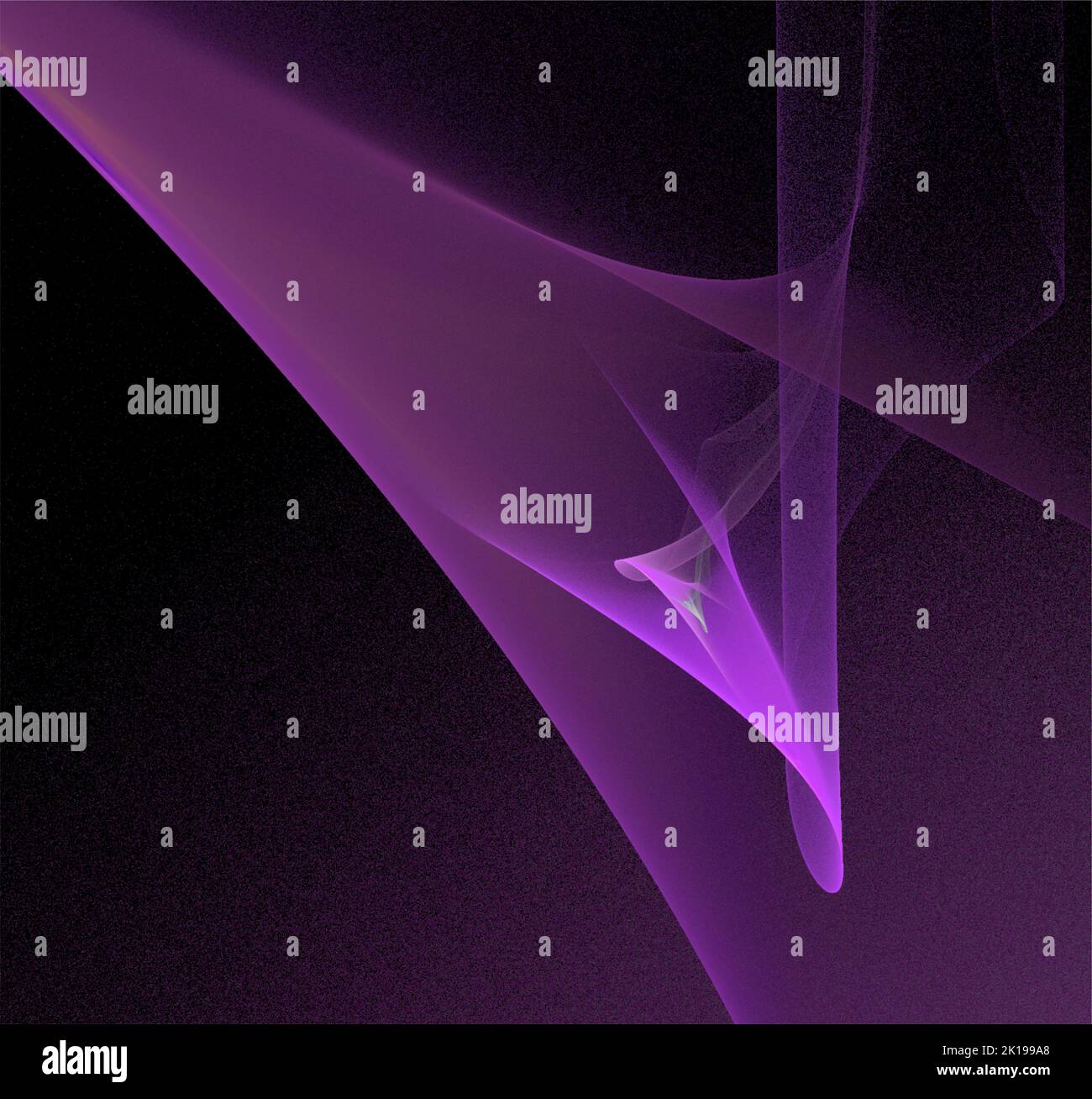 bright abstract background of glowing weaves of purple lines on a dark ...