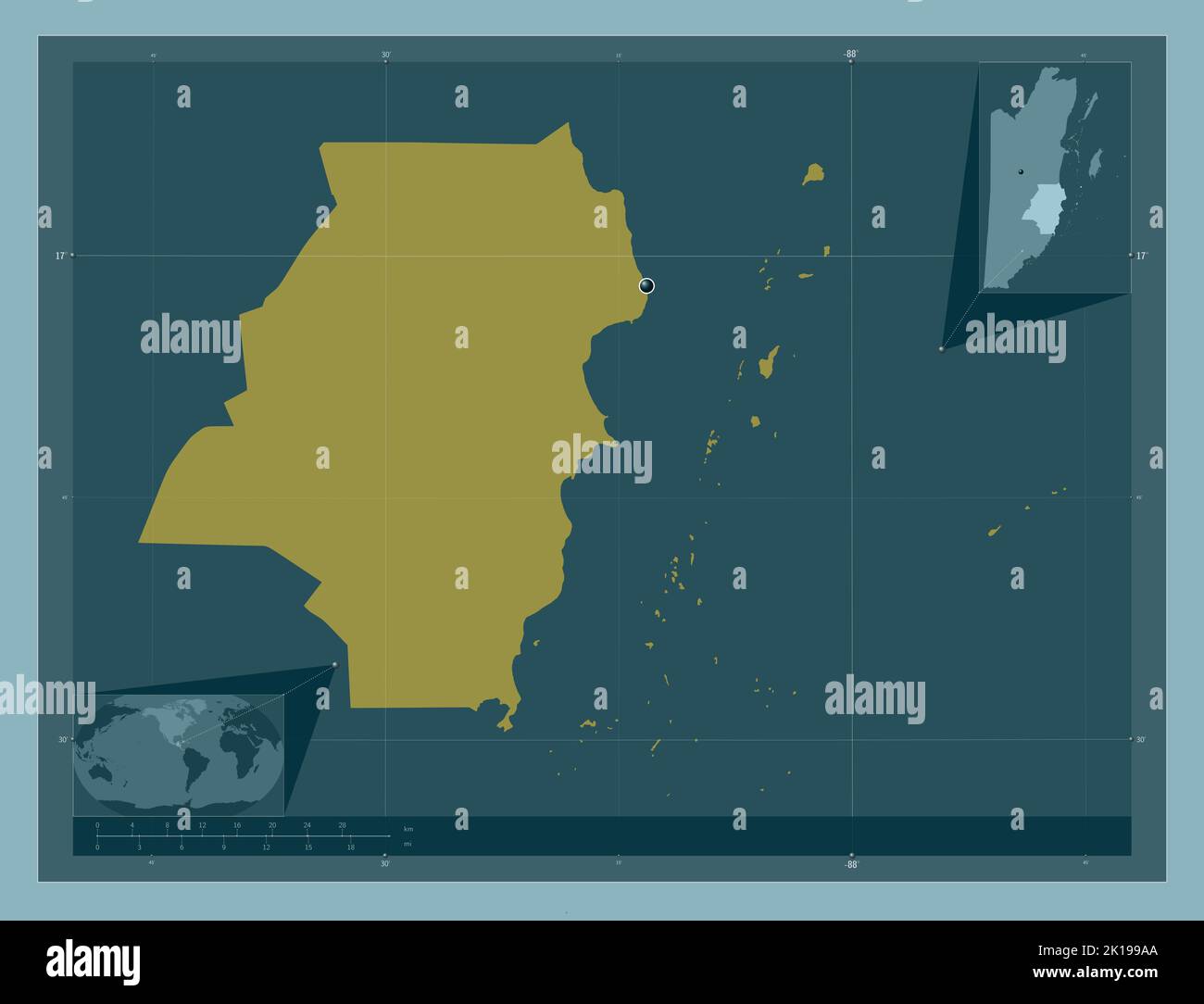 Stann creek belize district map hi-res stock photography and images - Alamy