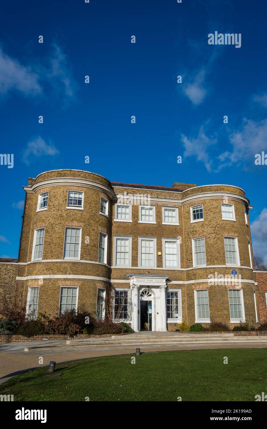Main facade of William Morris Gallery, a house celebrating the