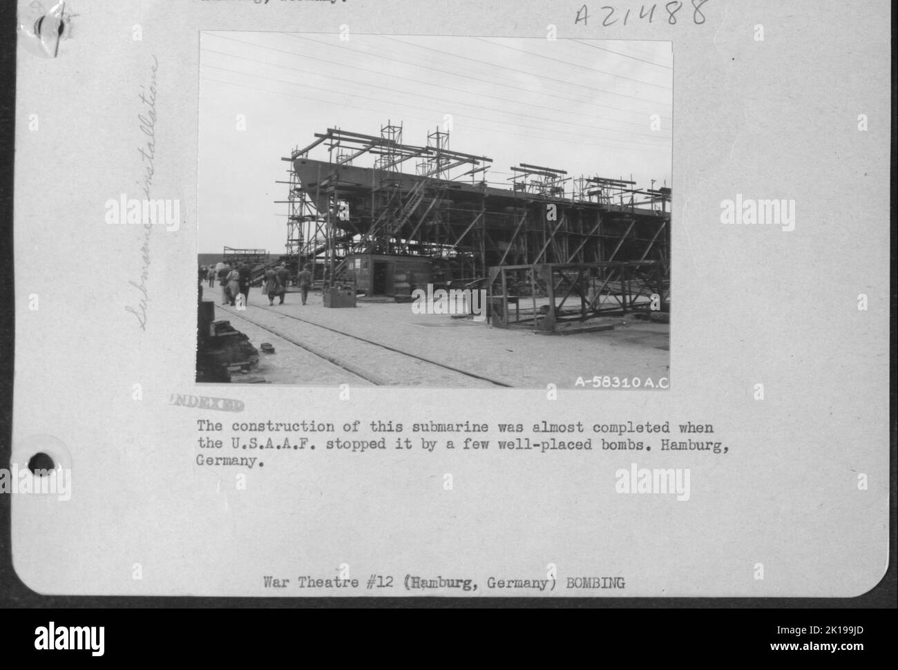 The Construction Of This Submarine Was Almost Completed When The Usaaf Stopped It By A Few Well-Placed Bombs. Hamburg, Germany. Stock Photo