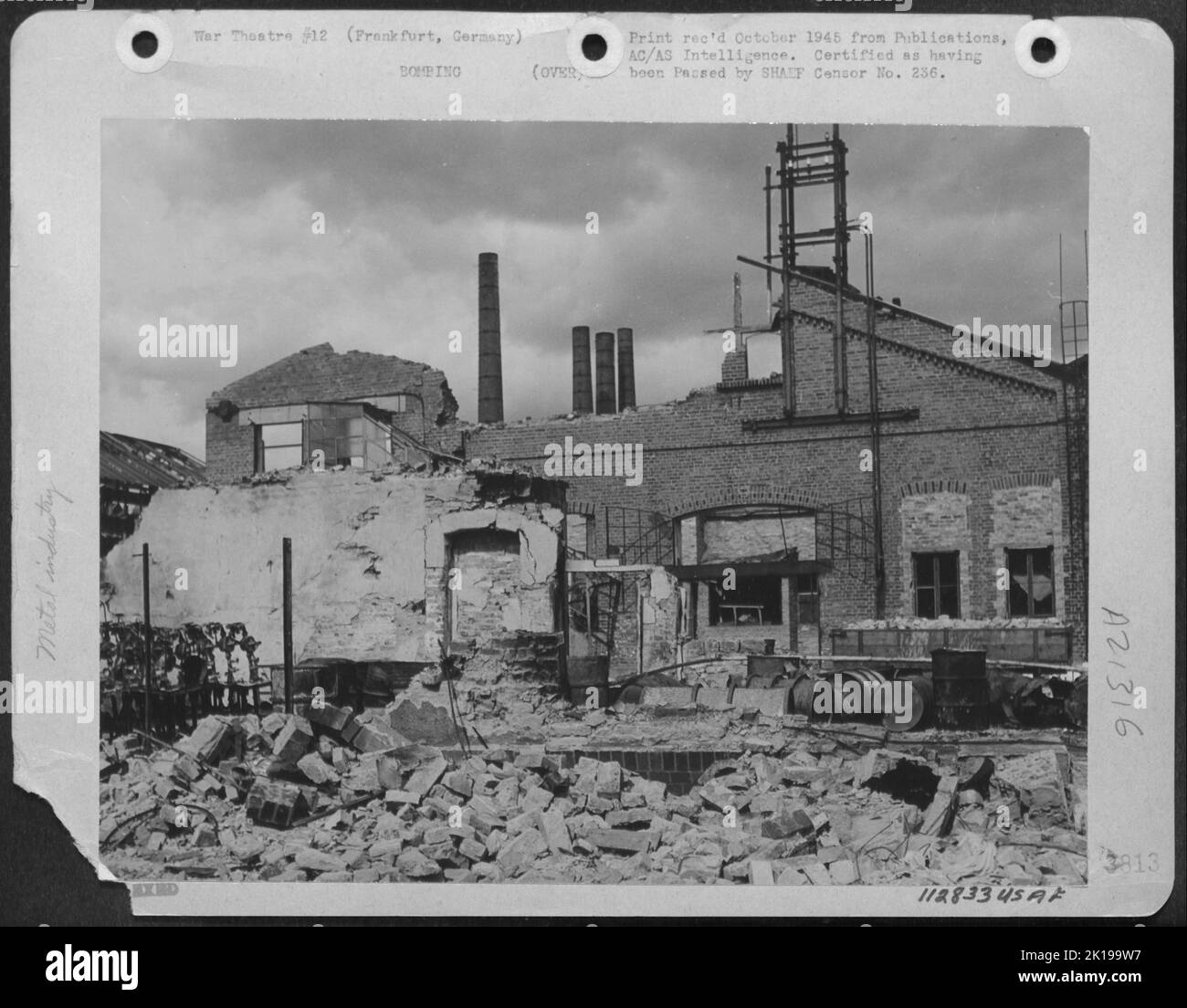 Three Attacks By The Us 8Th Air force In Oct. 1944, Caused The Almost